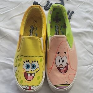SpongeBob SquarePants Adult  Mens Slip-On Shoes - Yellow and Pink